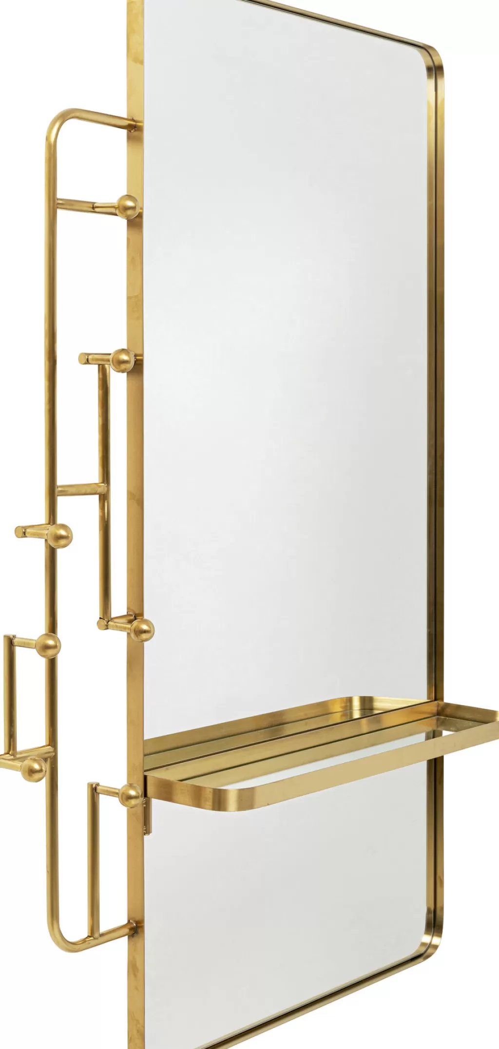 Miroir Design Tristan avec Porte-Vêtements - Laiton Vieilli 150 x 76 cm - Élégance Contemporaine par KARE