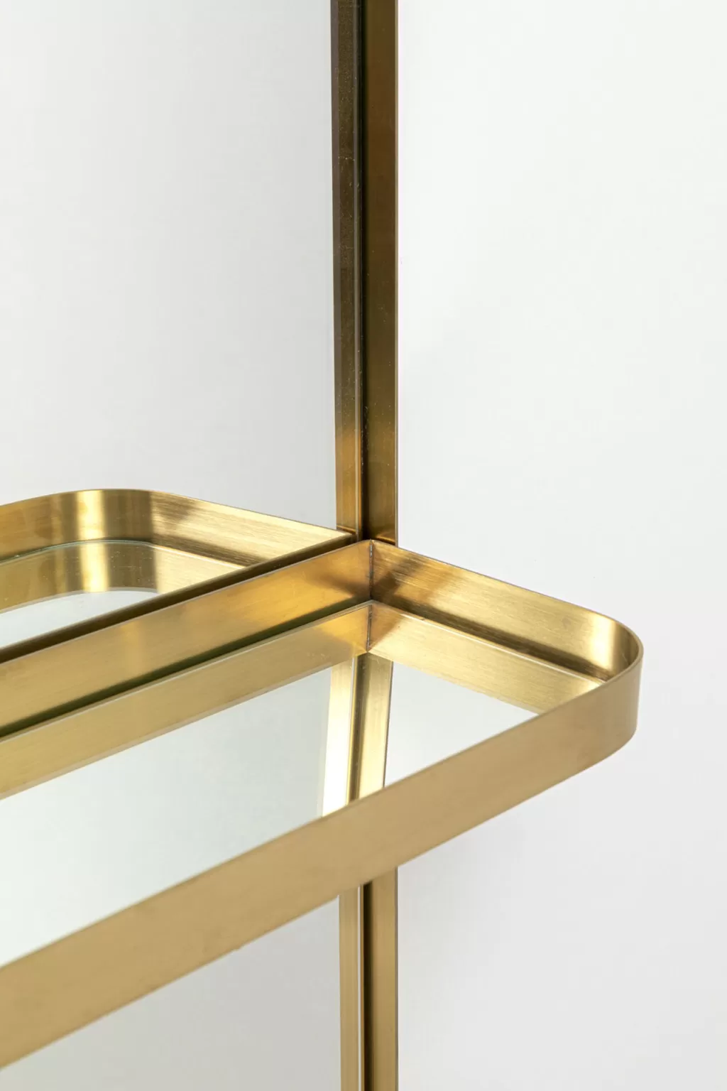 Miroir Design Tristan avec Porte-Vêtements - Laiton Vieilli 150 x 76 cm - Élégance Contemporaine par KARE