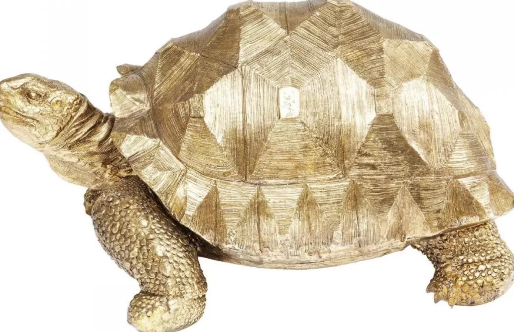 Tortue Dorée Moyenne - Sculpture Décorative KARE Design - 40 cm - Objet d'art en métal doré pour intérieur chic