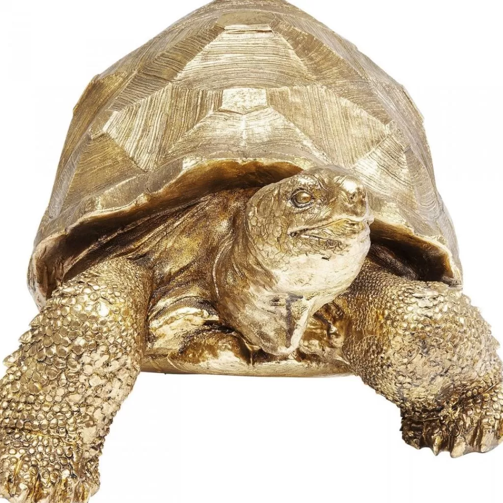 Tortue Dorée Moyenne - Sculpture Décorative KARE Design - 40 cm - Objet d'art en métal doré pour intérieur chic