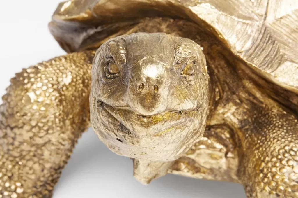 Tortue Dorée Moyenne - Sculpture Décorative KARE Design - 40 cm - Objet d'art en métal doré pour intérieur chic