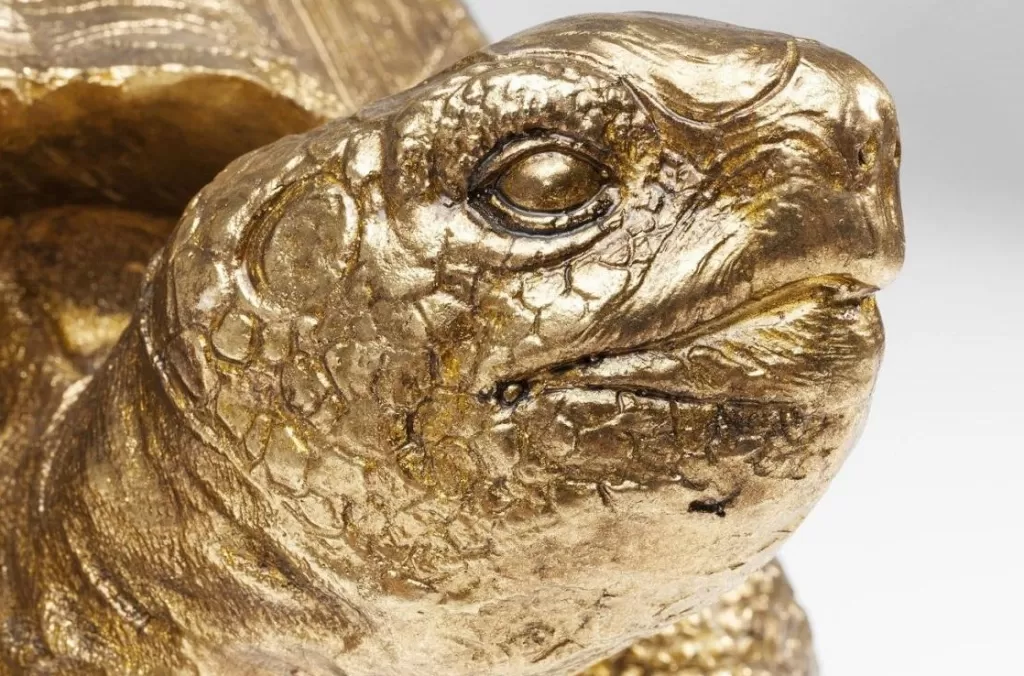 Tortue Dorée Moyenne - Sculpture Décorative KARE Design - 40 cm - Objet d'art en métal doré pour intérieur chic