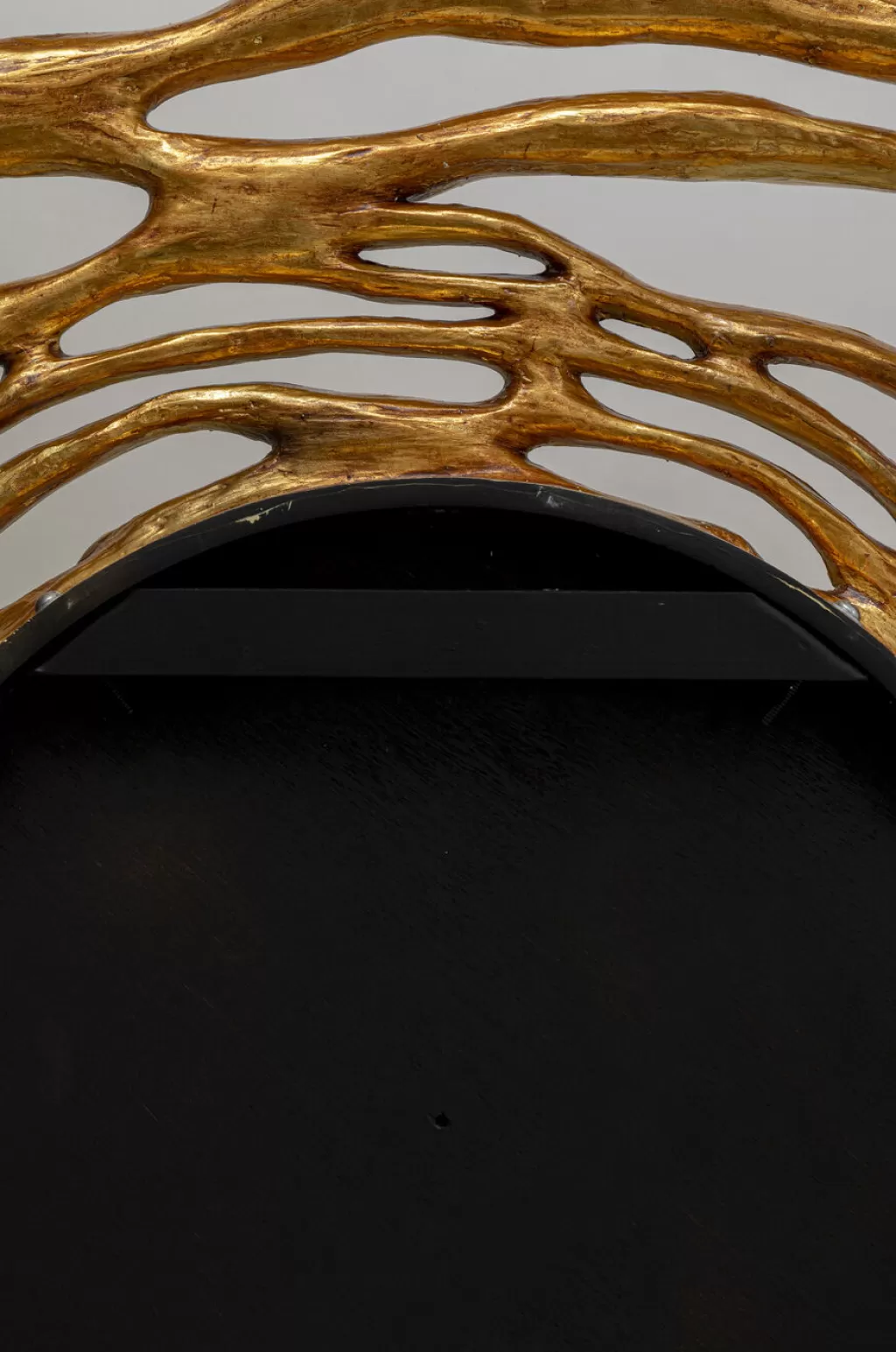 Miroir mural élégant Twiggy - Design contemporain KARE - Finition dorée brillante - Diamètre 121 cm (Ø121) pour décoration intérieure