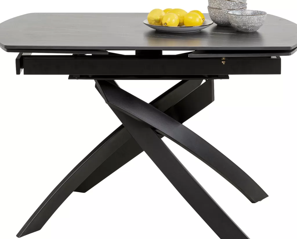 Table à Dîner Extensible Twist - Noir Intense par KARE Design  
Dimensions personnalisables 120 cm (30+30) x 90 cm - Style Modulable Élégant