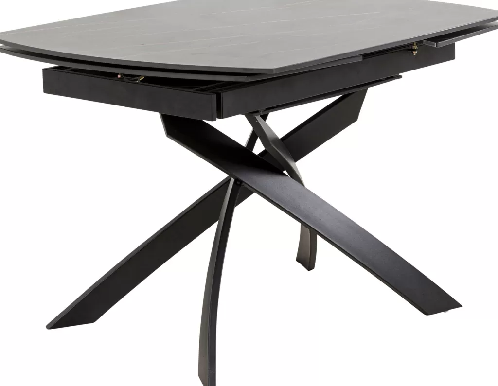 Table à Dîner Extensible Twist - Noir Intense par KARE Design  
Dimensions personnalisables 120 cm (30+30) x 90 cm - Style Modulable Élégant