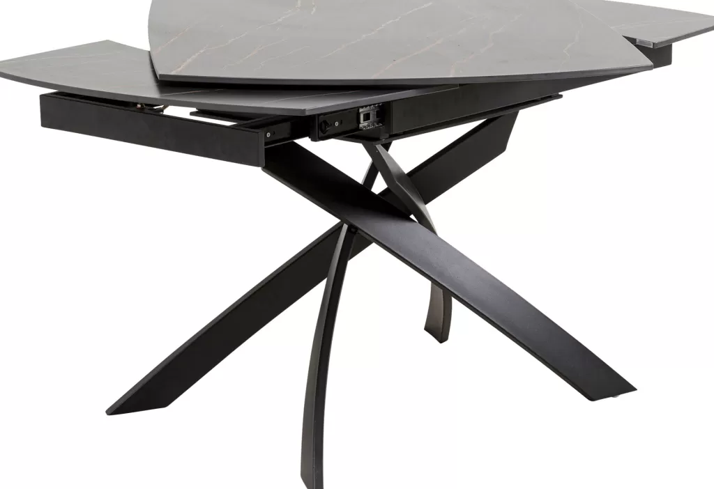 Table à Dîner Extensible Twist - Noir Intense par KARE Design  
Dimensions personnalisables 120 cm (30+30) x 90 cm - Style Modulable Élégant