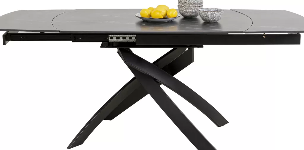 Table à Dîner Extensible Twist - Noir Intense par KARE Design  
Dimensions personnalisables 120 cm (30+30) x 90 cm - Style Modulable Élégant