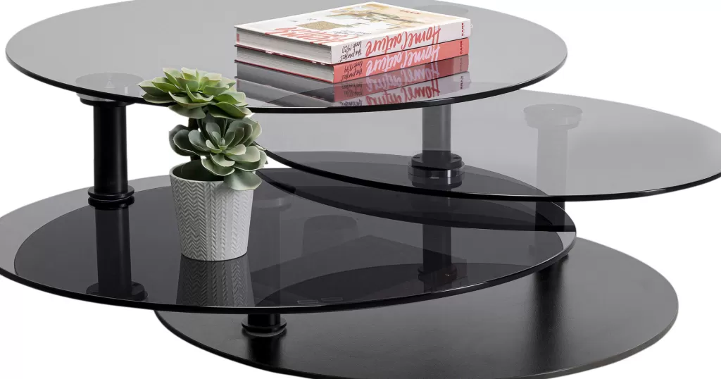 KARE Design - Table Basse Twist Moderne pour Salon, Diamètre 90 cm (Longueur 170 cm) Hauteur 43 cm - Style Élégant et Fonctionnel