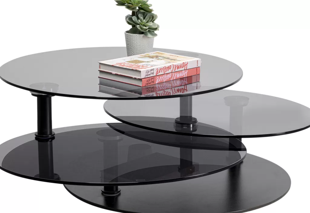 KARE Design - Table Basse Twist Moderne pour Salon, Diamètre 90 cm (Longueur 170 cm) Hauteur 43 cm - Style Élégant et Fonctionnel