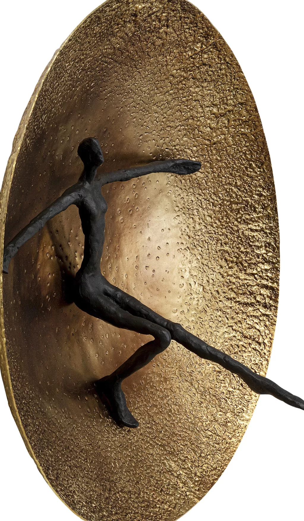 Décor mural contemporain Umano en laiton doré KARE Design - Sculpture circulaire 59 cm pour intérieur raffiné