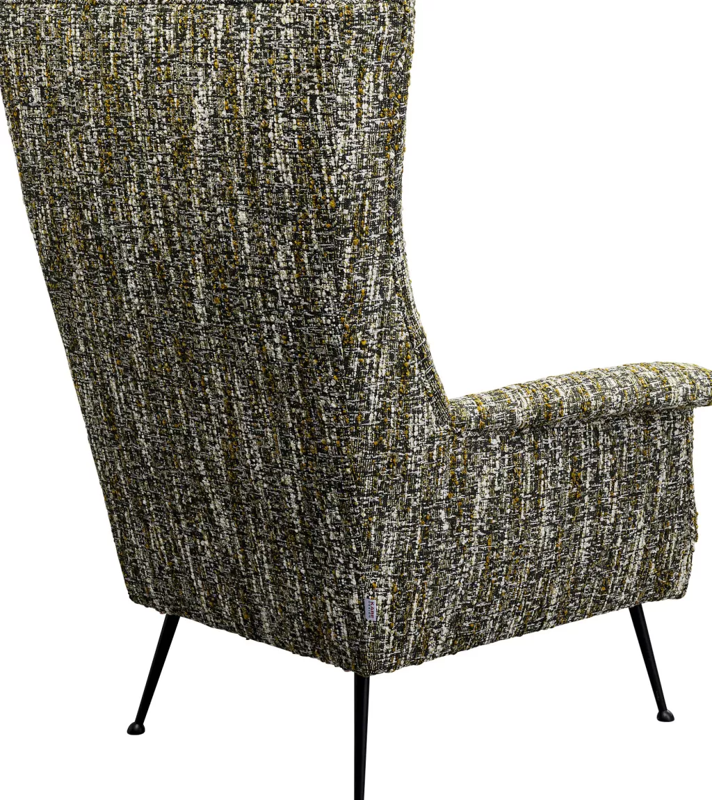 Fauteuil design Vegas Forever en tissu chiné vert - Confort intemporel par KARE Design