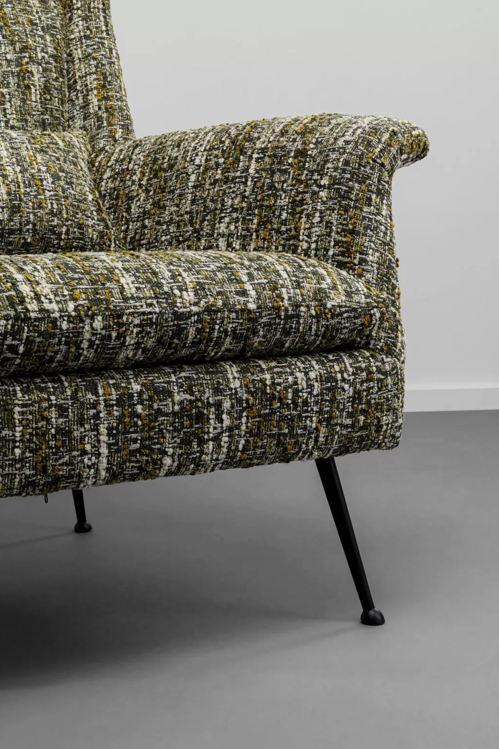 Fauteuil design Vegas Forever en tissu chiné vert - Confort intemporel par KARE Design