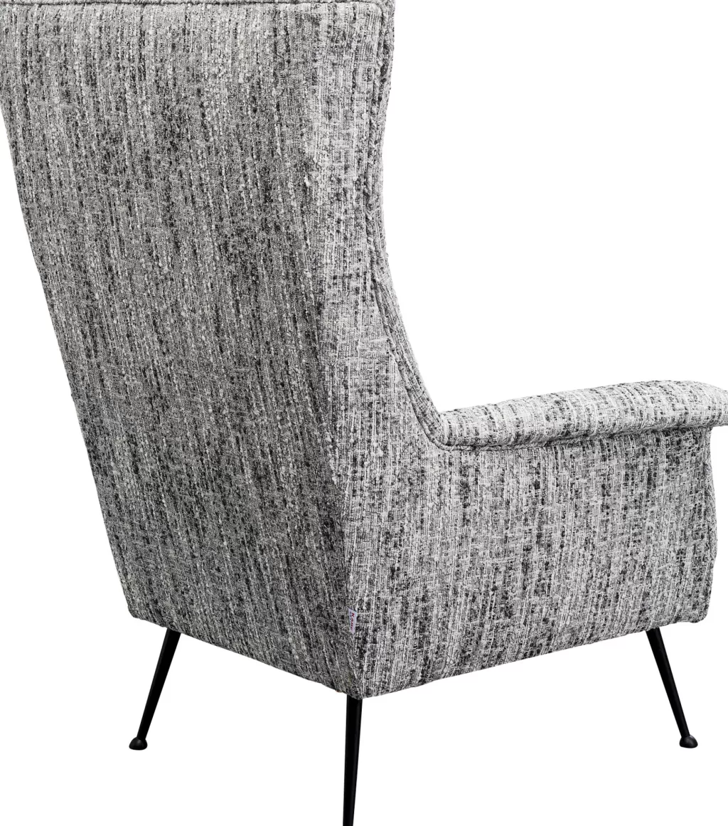 KARE Design – Vegas Forever : Fauteuil design contemporain en mélange sel & poivre