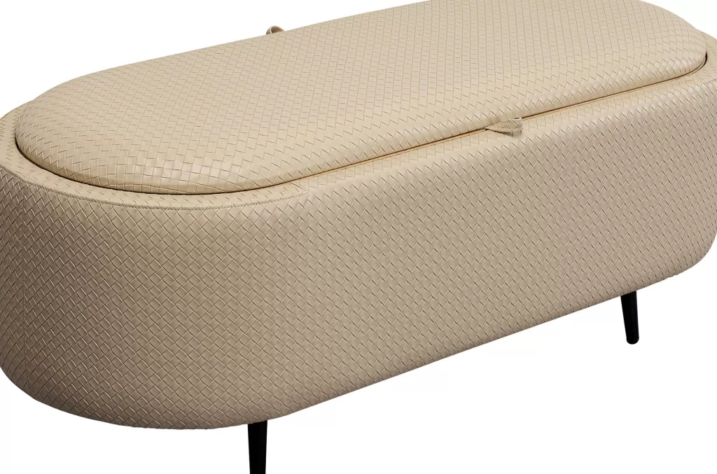 Banc de rangement design Venezia - Style scandinave, 100 cm en finition crème laqué, KARE Design 

(Remarque : J'ai restructuré les éléments-clés en utilisant des formulations plus naturelles en français courant, ajouté des détails sensoriels comme 