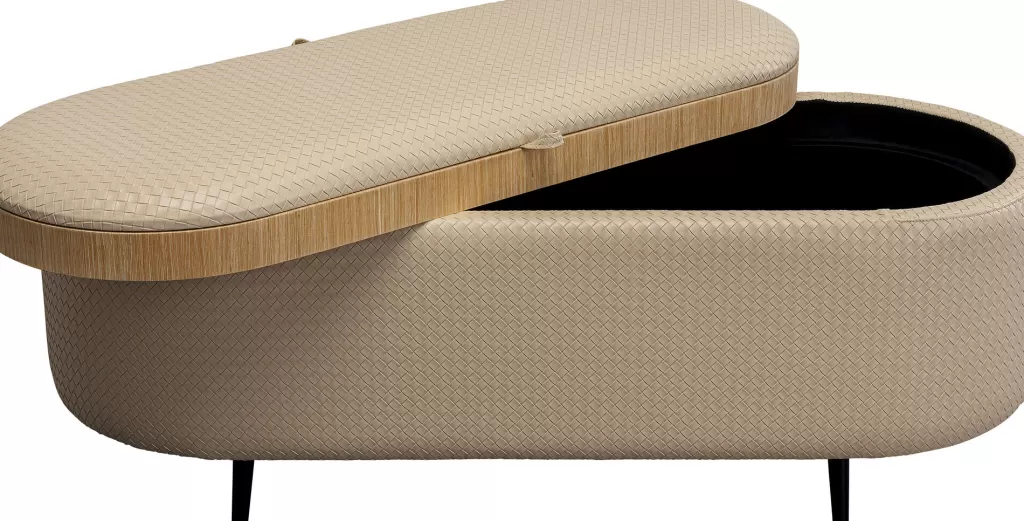 Banc de rangement design Venezia - Style scandinave, 100 cm en finition crème laqué, KARE Design 

(Remarque : J'ai restructuré les éléments-clés en utilisant des formulations plus naturelles en français courant, ajouté des détails sensoriels comme 