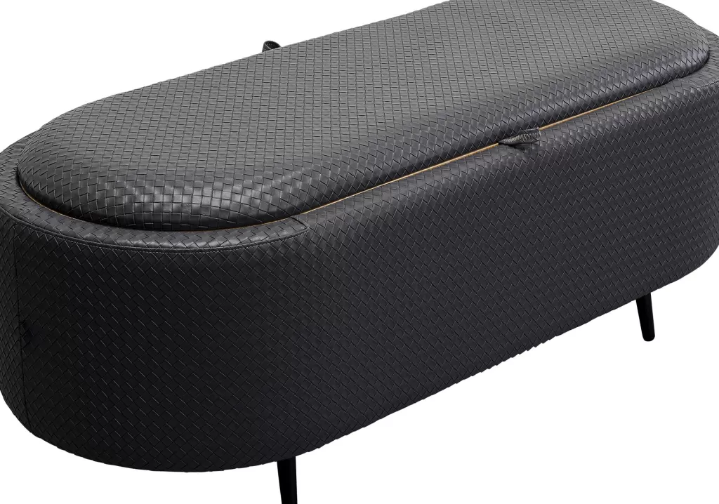 Banc de rangement Venise avec casier intégré - Design moderne KARE, Noir anthracite, Longueur 100 cm