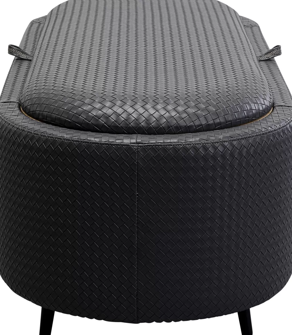 Banc de rangement Venise avec casier intégré - Design moderne KARE, Noir anthracite, Longueur 100 cm