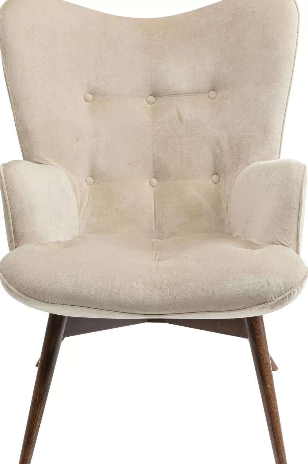 Fauteuil design scandinave Vicky Novara - Confort premium en tissu beige sable - Collection KARE