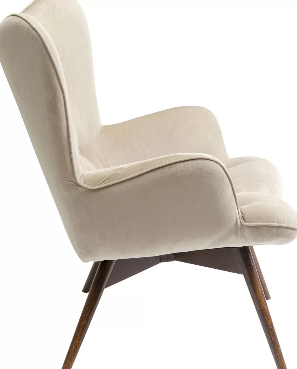 Fauteuil design scandinave Vicky Novara - Confort premium en tissu beige sable - Collection KARE