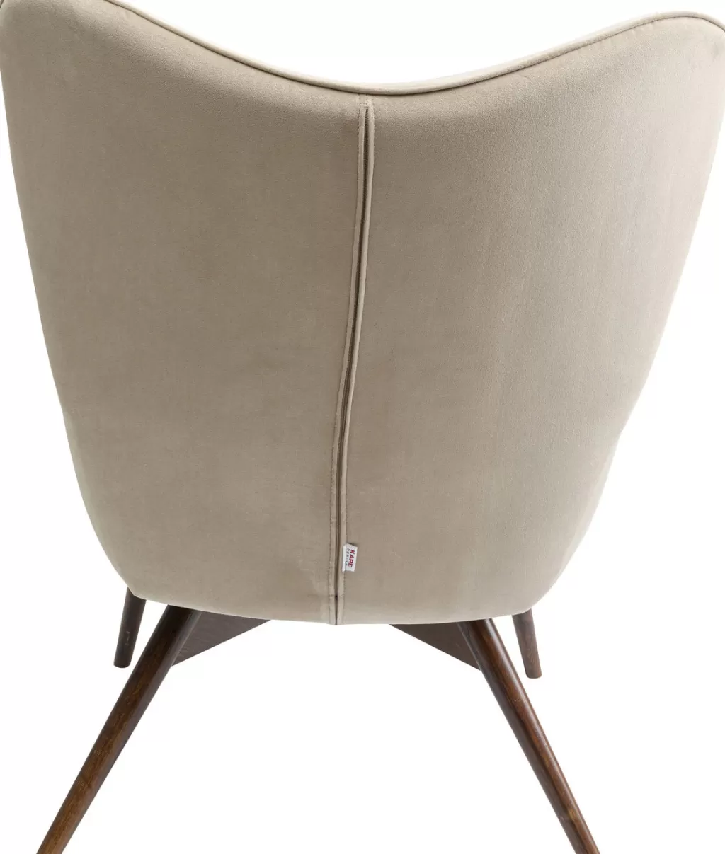 Fauteuil design scandinave Vicky Novara - Confort premium en tissu beige sable - Collection KARE