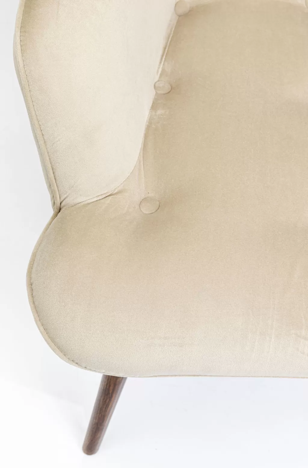 Fauteuil design scandinave Vicky Novara - Confort premium en tissu beige sable - Collection KARE