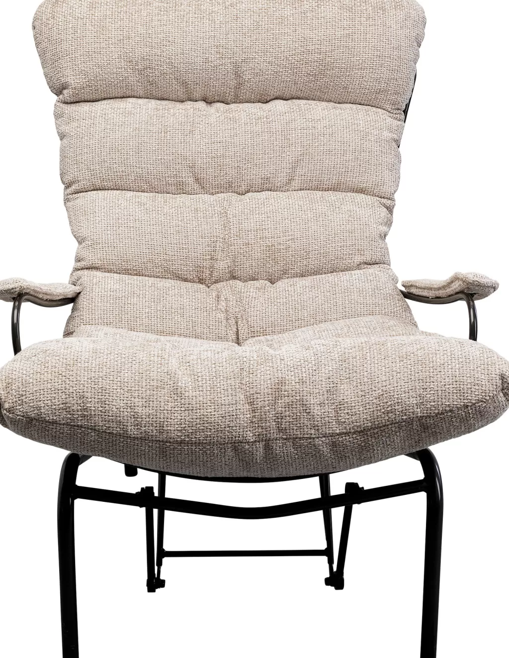 Fauteuil pivotant design Vienna par KARE - Structure contemporaine avec revêtement beige Rahi, confort intemporel pour intérieurs élégants