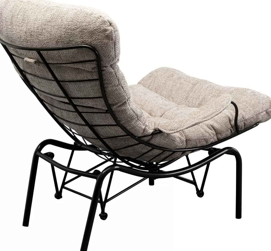 Fauteuil pivotant design Vienna par KARE - Structure contemporaine avec revêtement beige Rahi, confort intemporel pour intérieurs élégants