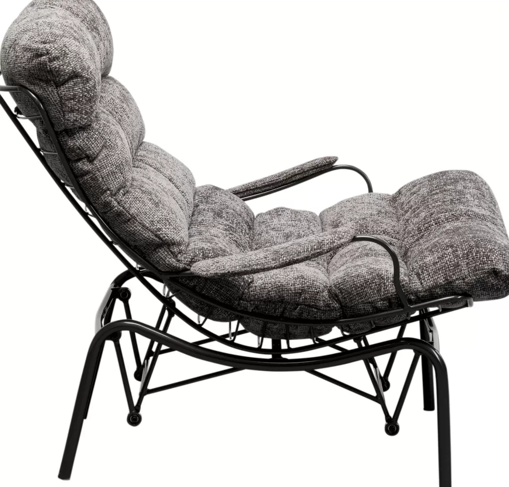 Fauteuil pivotant design Vienne - Gris anthracite velours par KARE Design | Salon contemporain élégant