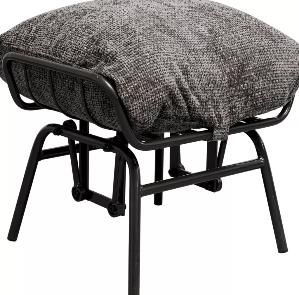 Fauteuil pivotant design Vienne - Gris anthracite velours par KARE Design | Salon contemporain élégant