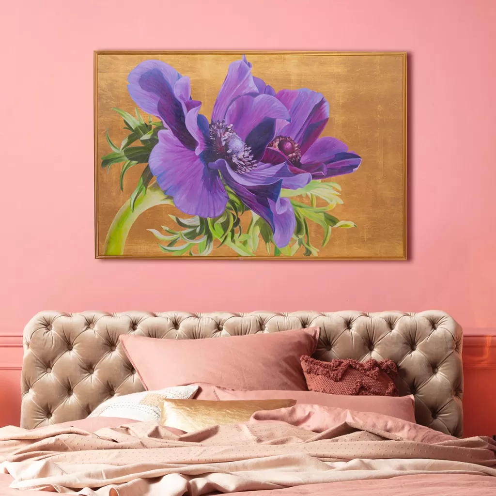 Tableau Encadré Moderne KARE Design – Décor Violet, Dimensions 150 x 100 cm