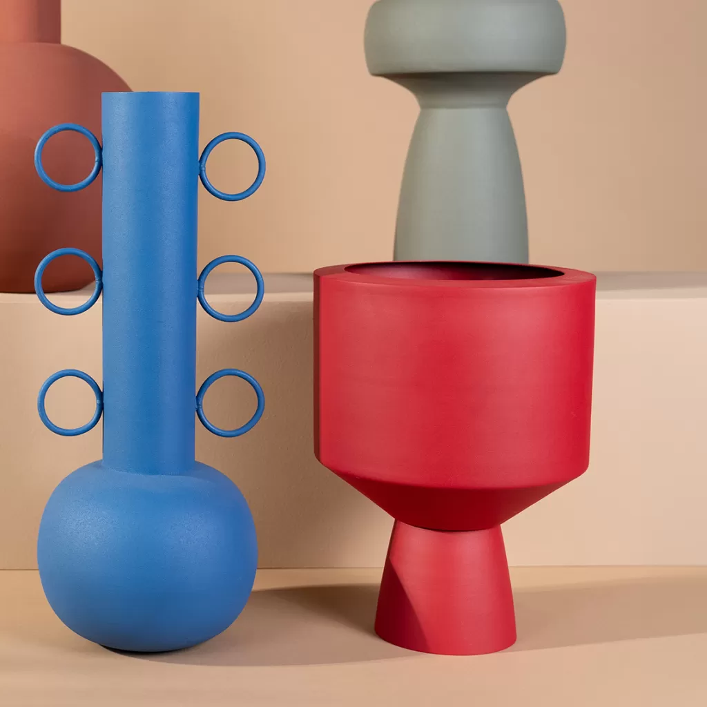 Vase design Volcan - Élégante pièce maîtresse en céramique pour salon contemporain - KARE Design - 35 cm (Décoration d'intérieur haut de gamme)