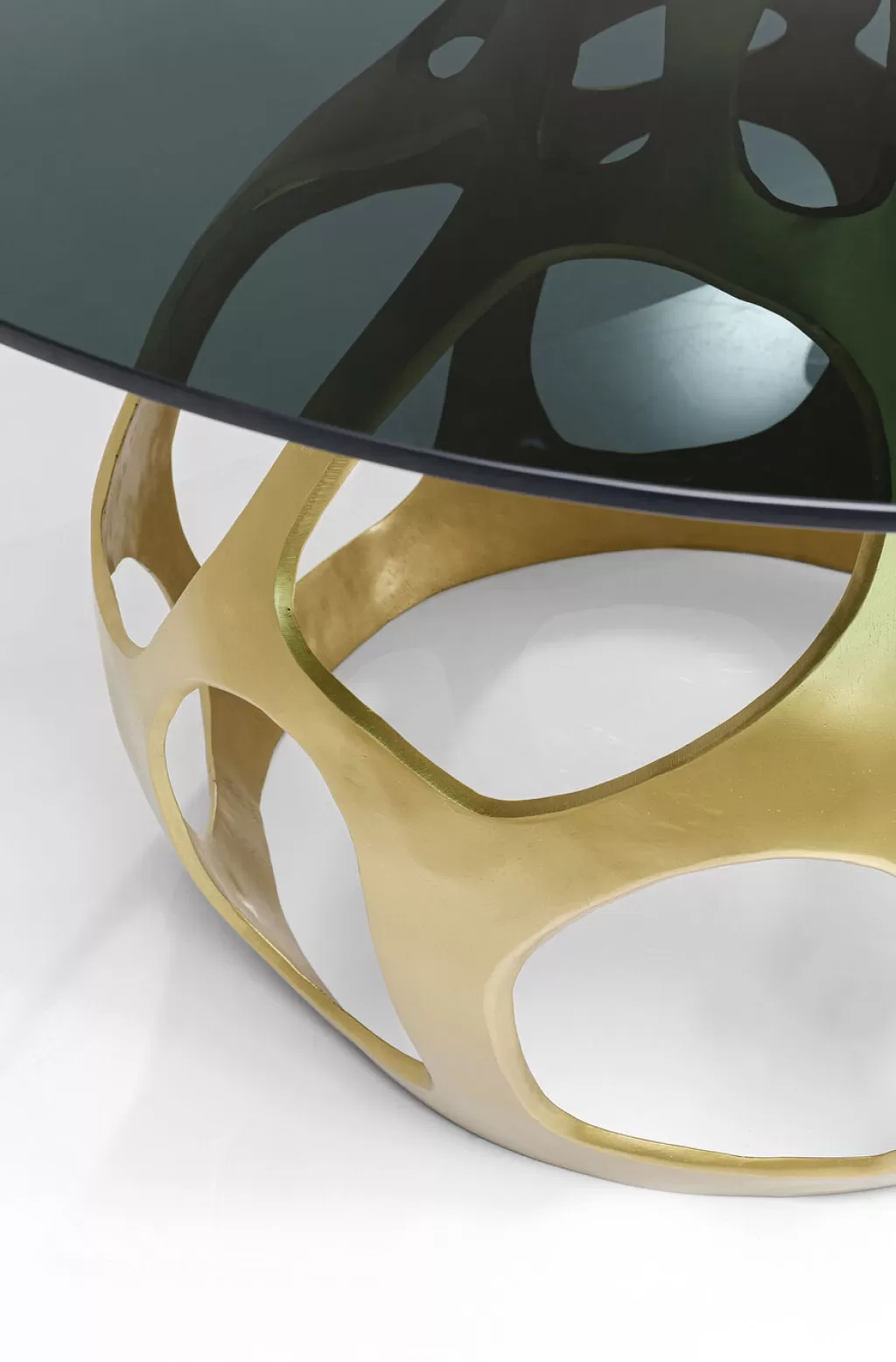 Table Ronde Élégante Volcano Dorée – Design Moderne, Diamètre 120 cm – KARE Collection