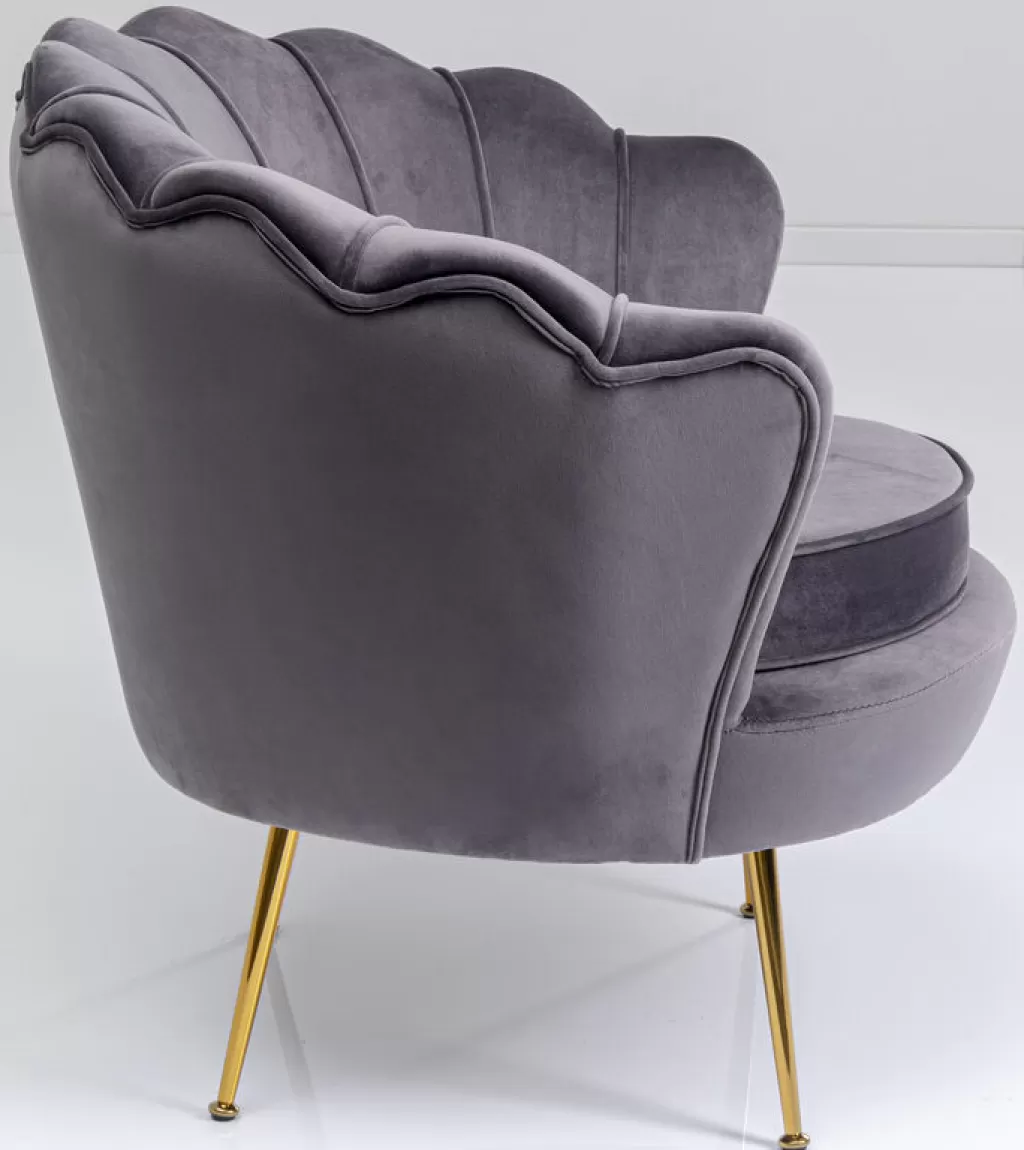 Fauteuil design Nénuphar - Doré et Gris Anthracite - Collection scandinave KARE