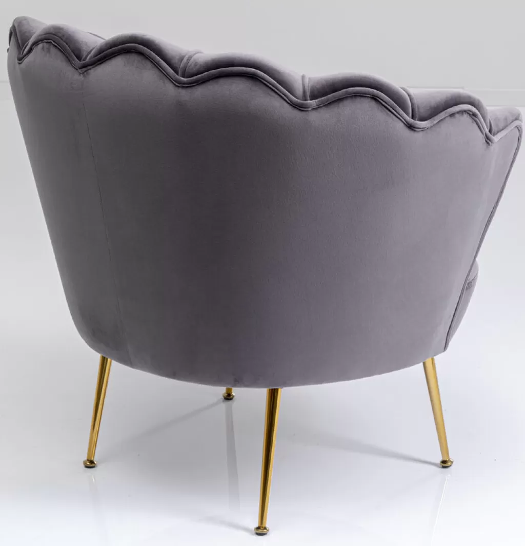 Fauteuil design Nénuphar - Doré et Gris Anthracite - Collection scandinave KARE