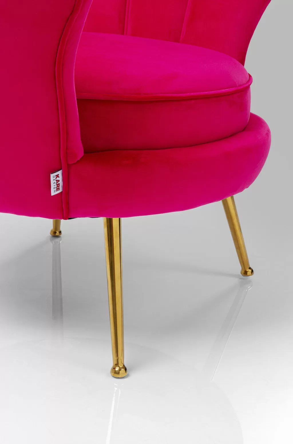Fauteuil Design Nénuphar Velours Rose - Siège d'Appoint Confortable par KARE pour Intérieur Bohème Chic 

(：，+++，