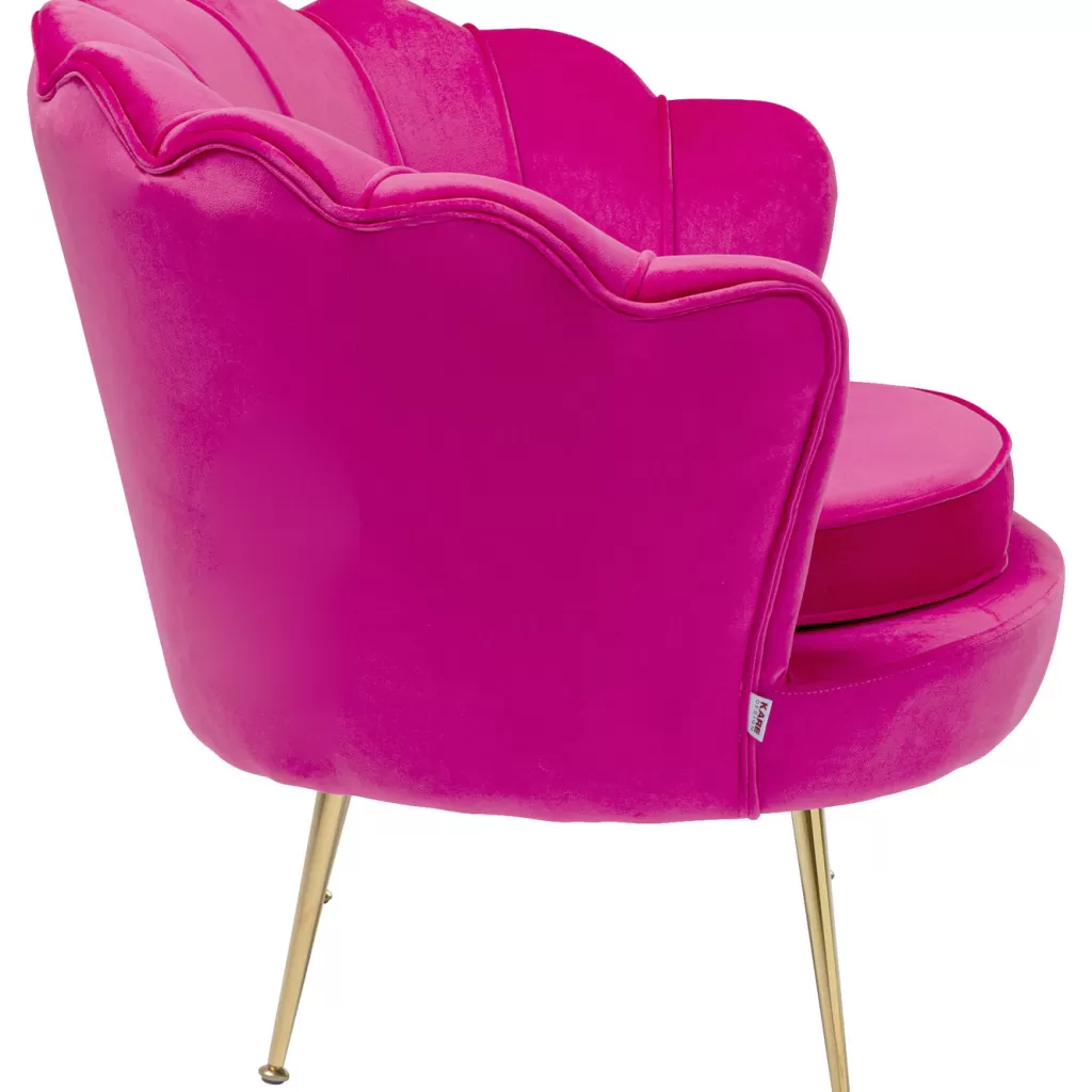 Fauteuil Design Nénuphar Velours Rose - Siège d'Appoint Confortable par KARE pour Intérieur Bohème Chic 

(：，+++，