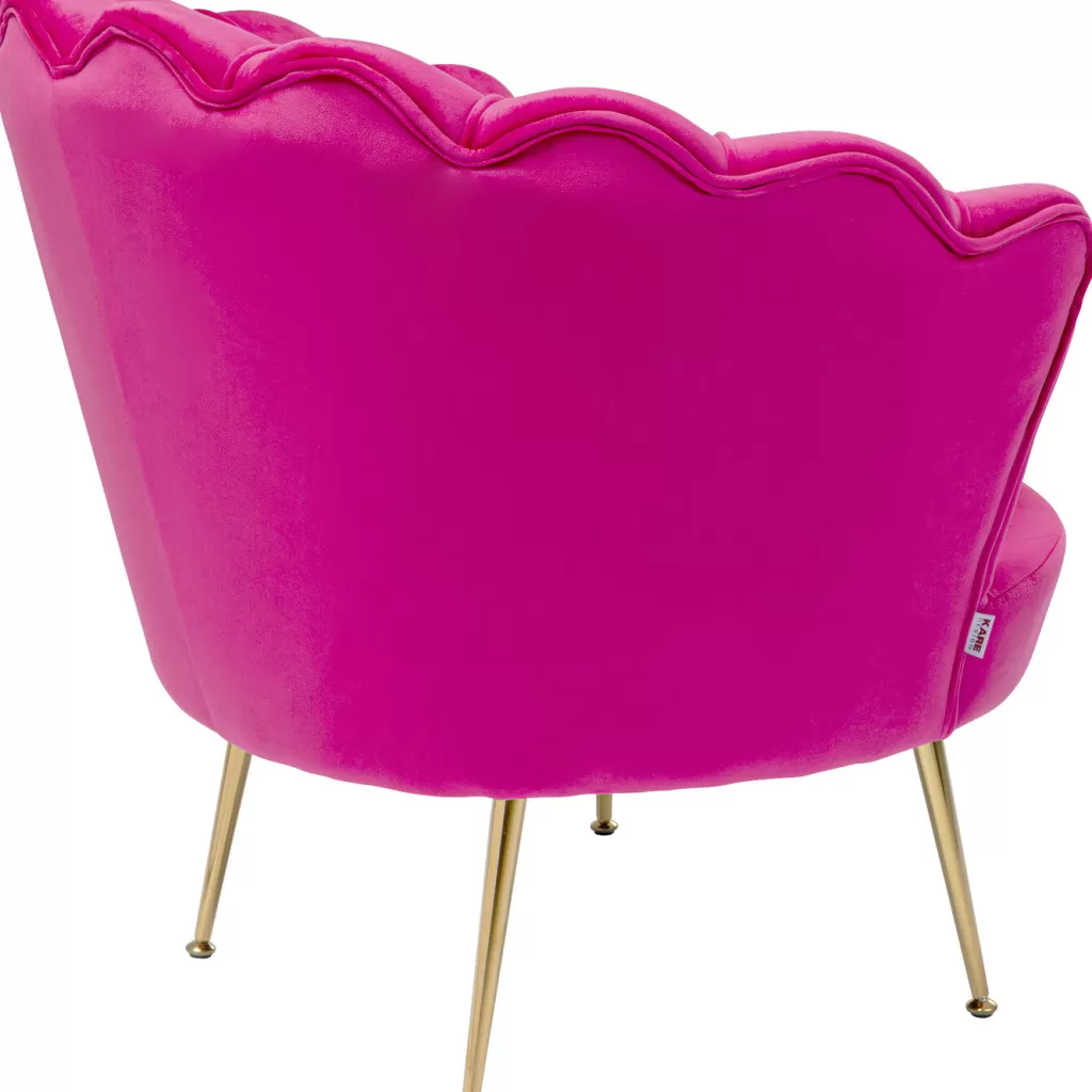 Fauteuil Design Nénuphar Velours Rose - Siège d'Appoint Confortable par KARE pour Intérieur Bohème Chic 

(：，+++，