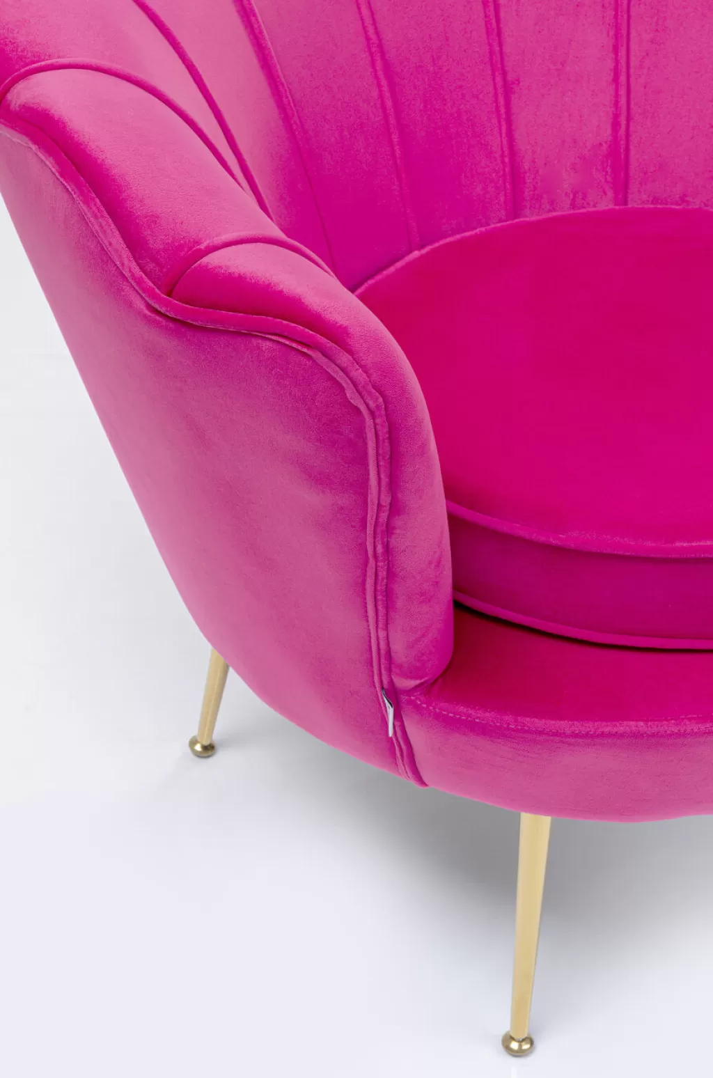 Fauteuil Design Nénuphar Velours Rose - Siège d'Appoint Confortable par KARE pour Intérieur Bohème Chic 

(：，+++，