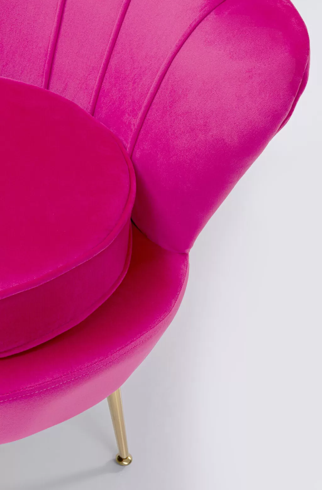 Fauteuil Design Nénuphar Velours Rose - Siège d'Appoint Confortable par KARE pour Intérieur Bohème Chic 

(：，+++，