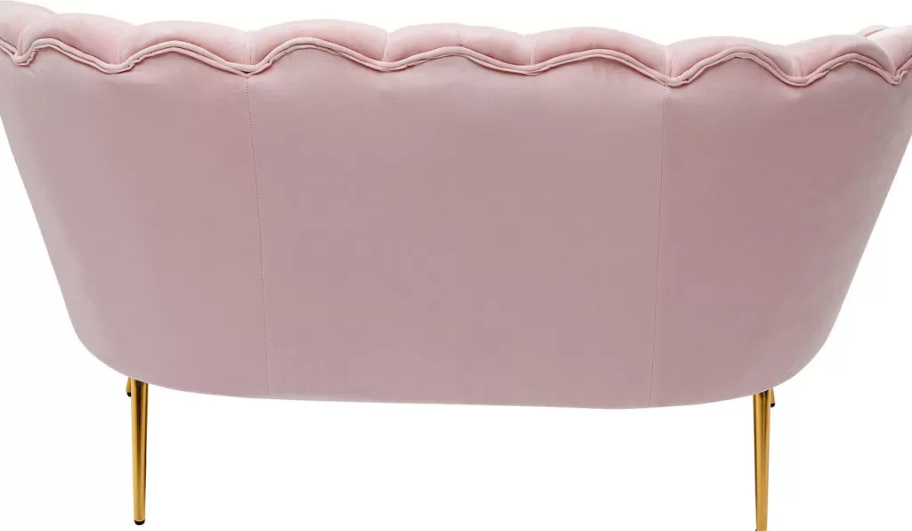 Canapé élégant Water Lily 2 places doré et rose - Design contemporain KARE pour salon cosy