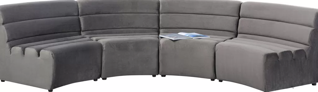 Canapé Modulable Design KARE - Lignes Ondulées Élégantes en Nuances Gris Perlé