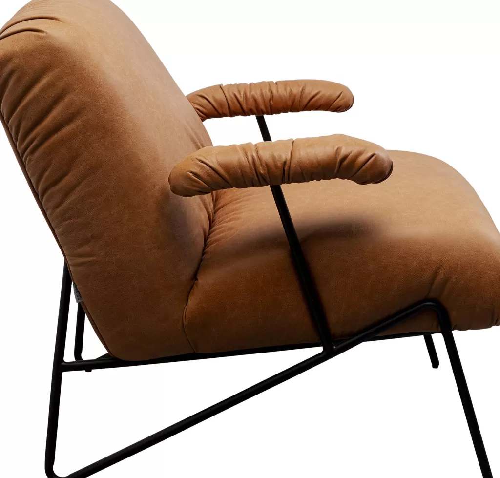 Fauteuil design contemporain Wim - KARE Collection | Siège lounge en tissu respirant, structure en hêtre massif