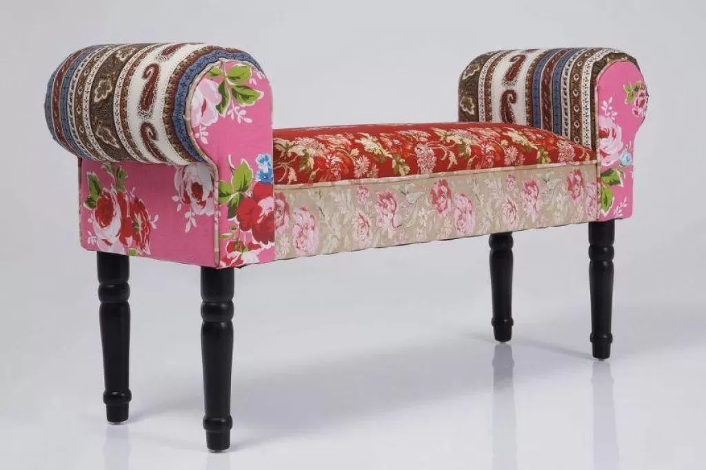 Banc Design Unique Patchwork Ailé par KARE - Moderne en Rouge Vif