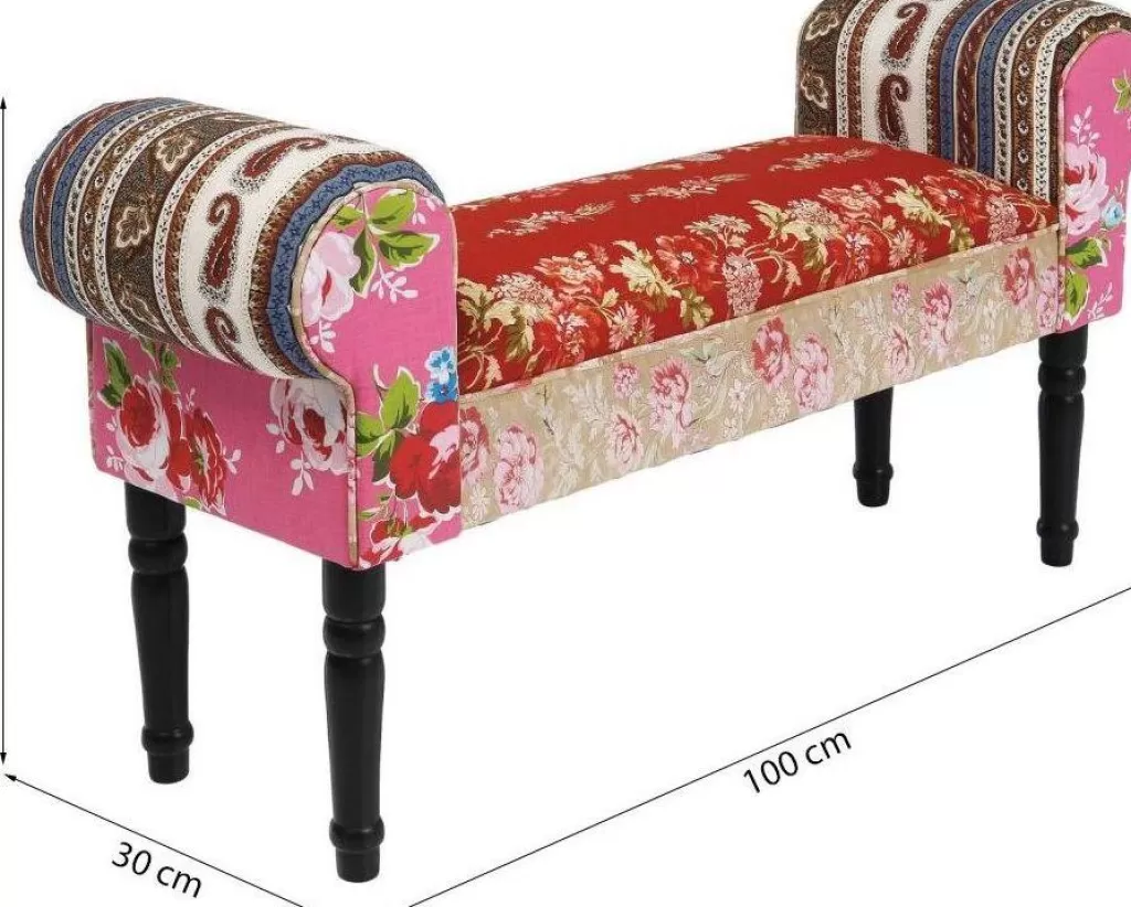 Banc Design Unique Patchwork Ailé par KARE - Moderne en Rouge Vif