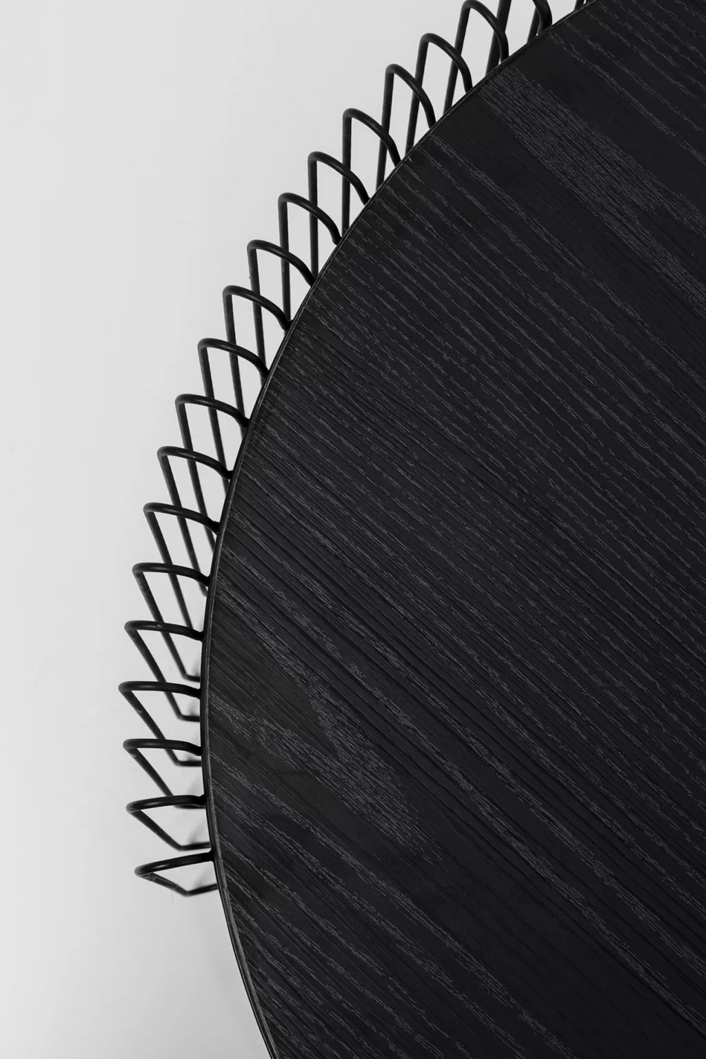 KARE Design - Table basse moderne à structure métallique et plateau bois noir double épaisseur - Lot de 2 pièces - Élégance intemporelle