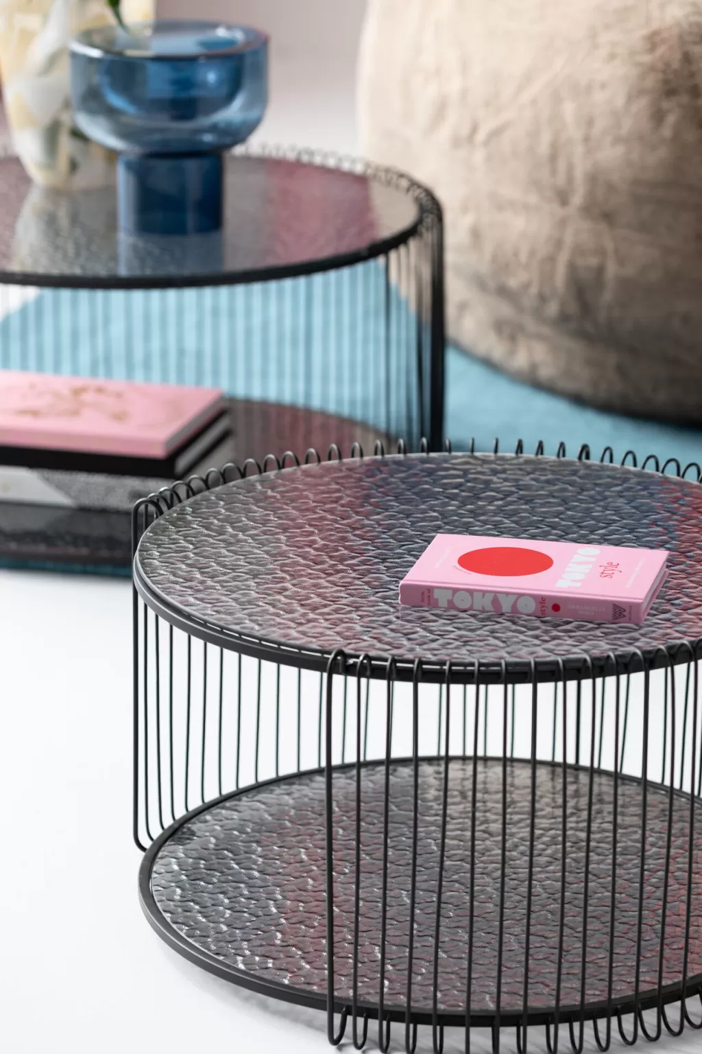 Table basse design double bulle en métal noir - Lot de 2 pièces KARE-Design
