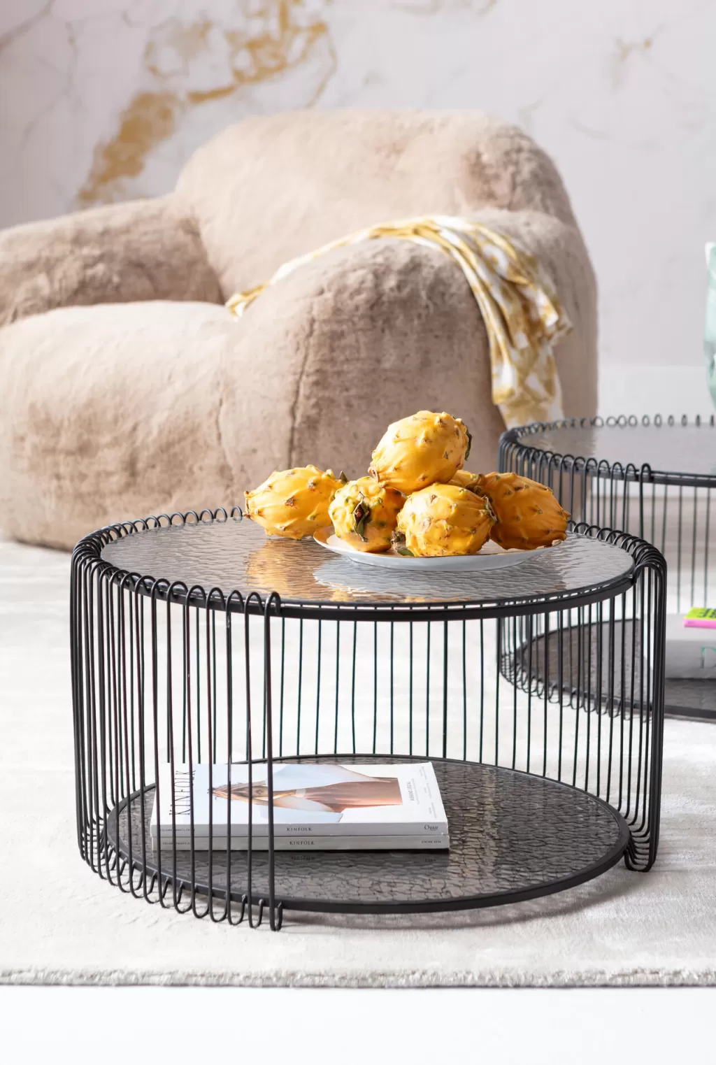 Table basse design double bulle en métal noir - Lot de 2 pièces KARE-Design