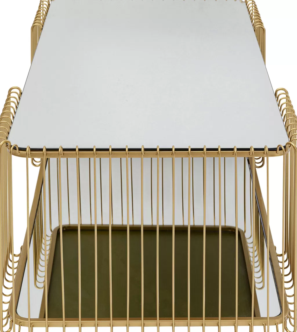 Table basse design à double niveau - Structure en fil métallique doré 120x60 cm - KARE Collection pour intérieurs contemporains