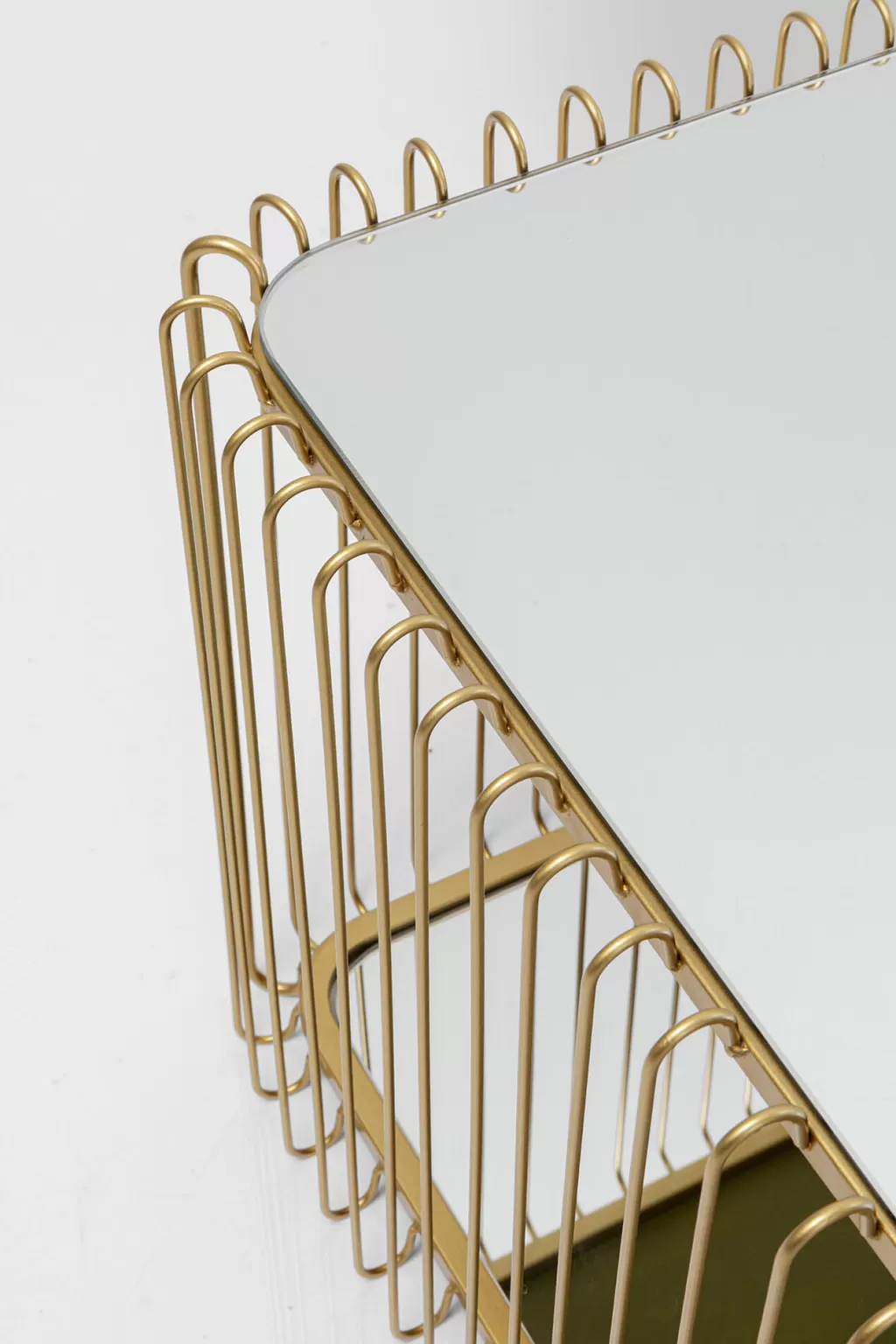 Table basse design à double niveau - Structure en fil métallique doré 120x60 cm - KARE Collection pour intérieurs contemporains