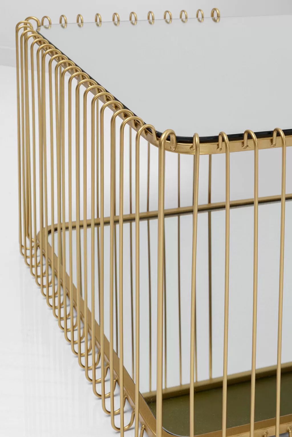 Table basse design à double niveau - Structure en fil métallique doré 120x60 cm - KARE Collection pour intérieurs contemporains